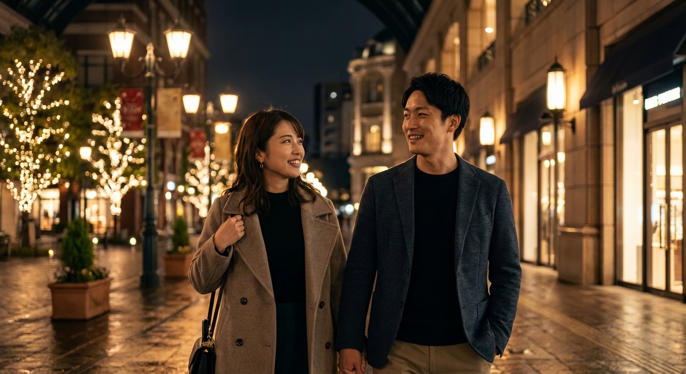 恵比寿の煌めきから広尾の静寂へ。夜景と散歩で心の距離を縮める記念日風デート