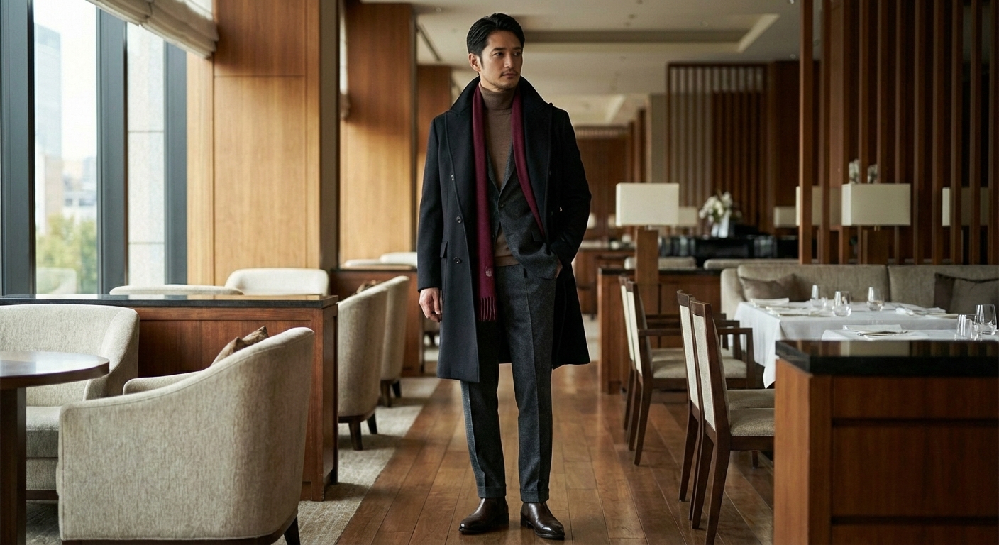 重厚なフランネルが奏でる、冬の静謐な煌めきを纏ったイタリアン・モダン
