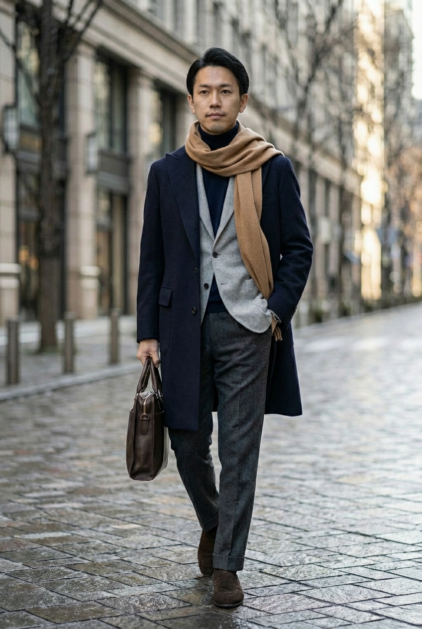 艶やかな曲線美が奏でる、重厚なウールと軽やかなアンコン仕立ての至高なる調和