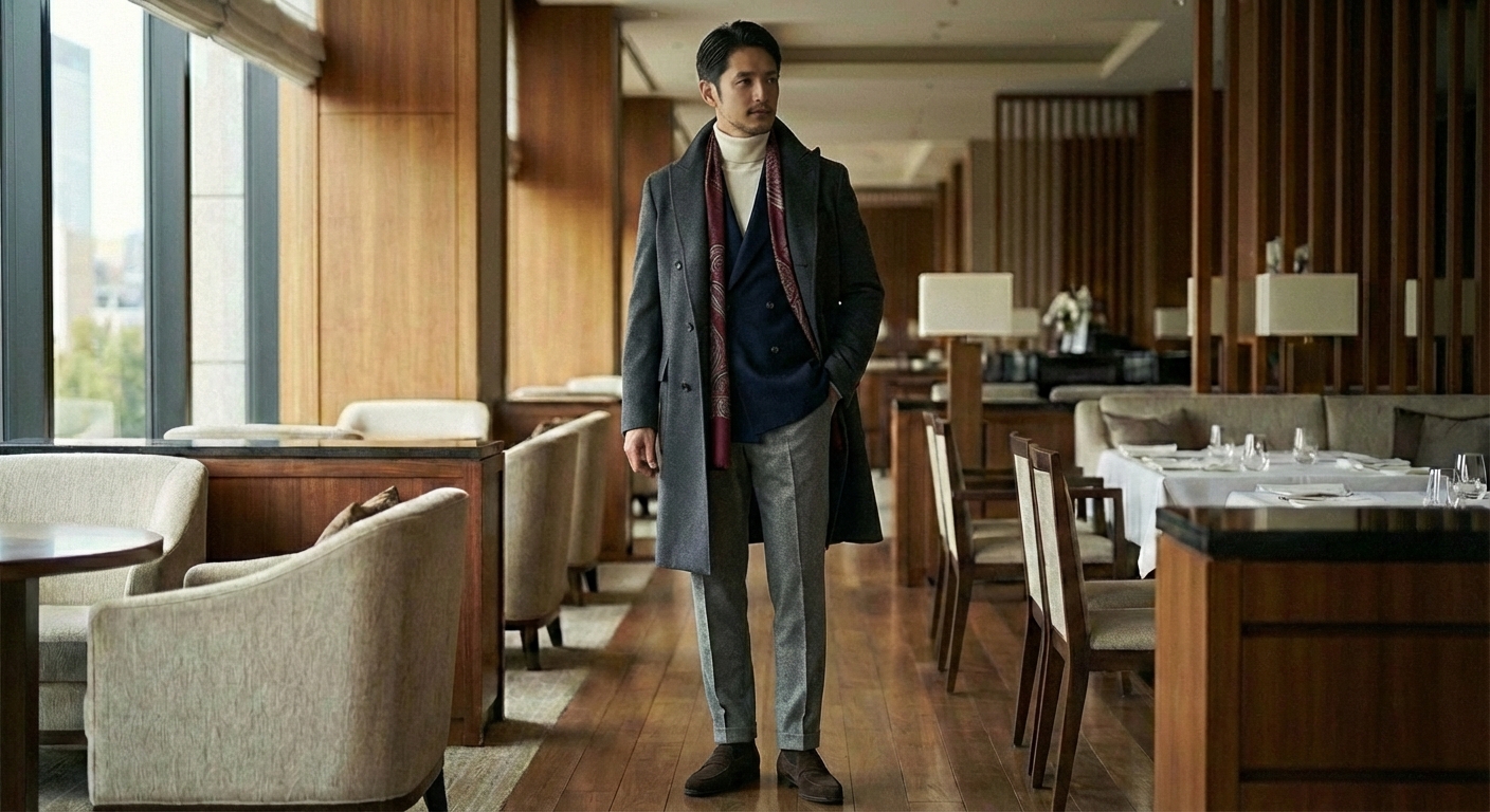 異国の街並みに溶け込む洗練。イタリアの美意識を纏うエグゼクティブの冬旅スタイル