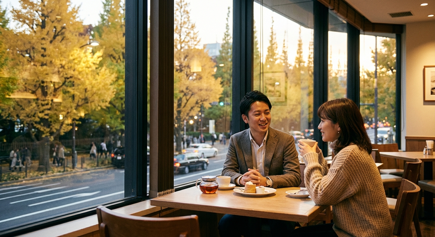 黄金色の並木道と夜の余韻を楽しむ、秋の青山・外苑前散策デート