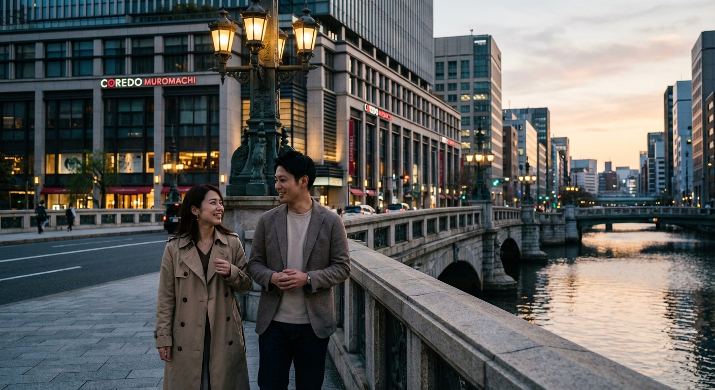 夕暮れの日本橋を歩く、等身大の心地よさ。初デートを彩るレトロモダンな散策プラン