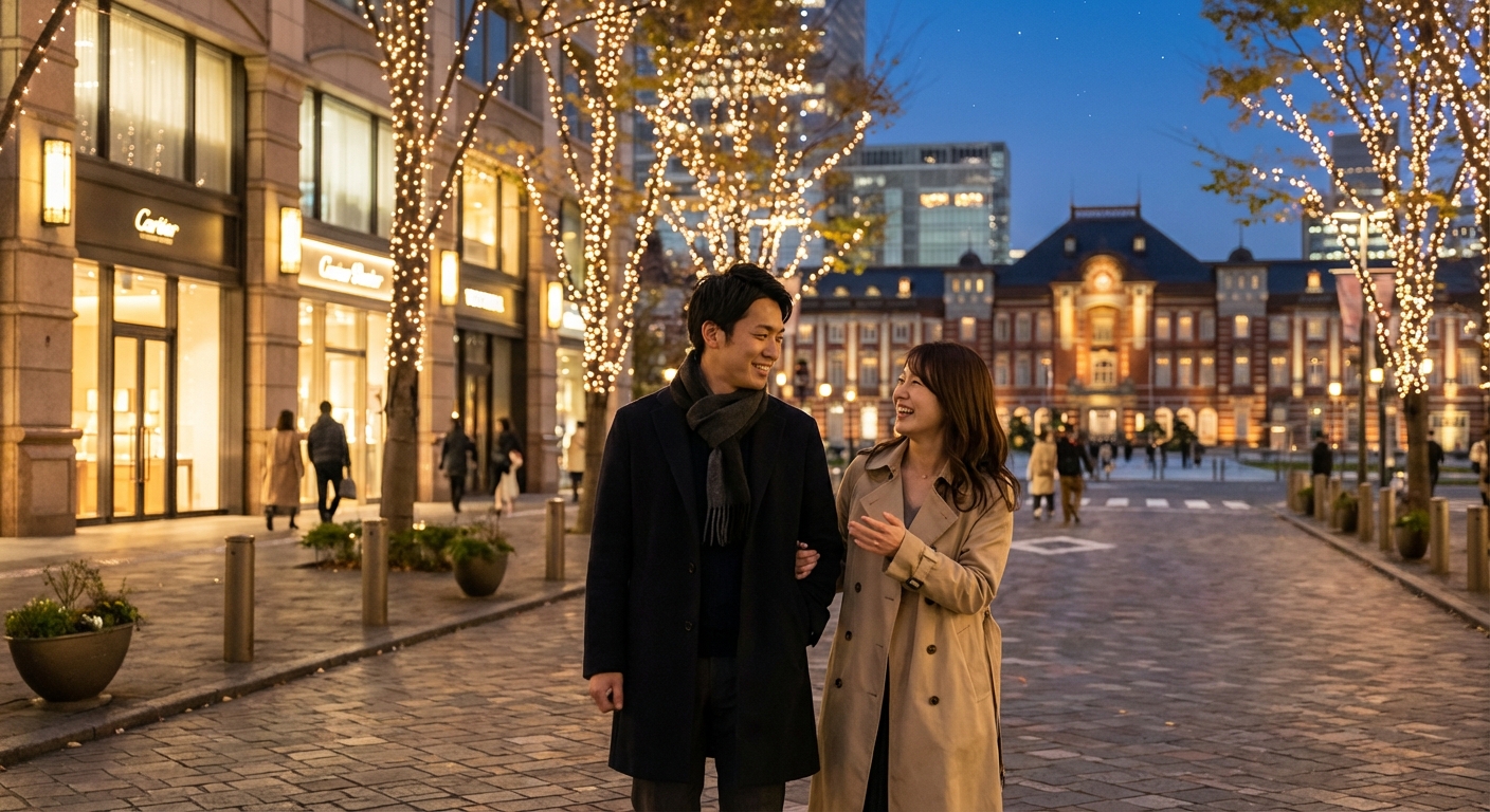 夕暮れの皇居から煌めく丸の内へ。予算を抑えて楽しむ、大人の知的なお散歩デート