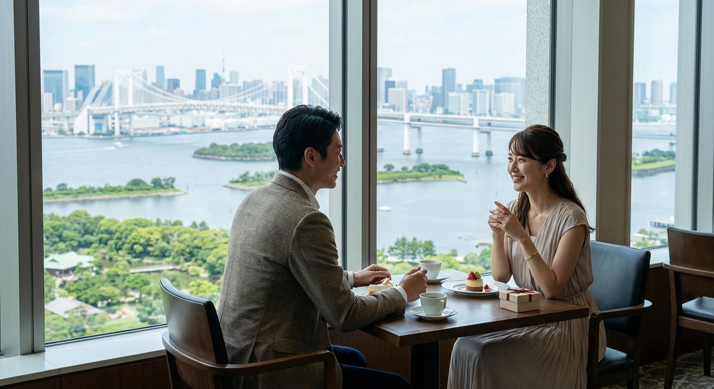 青空と緑が彩る汐留アニバーサリー。高層階ランチと庭園散策で過ごす上質な昼下がり