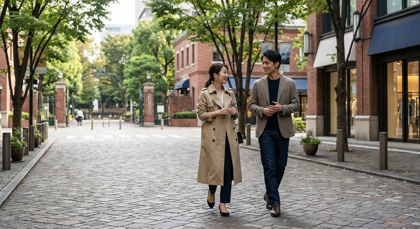 陽光に包まれる上質な休日。恵比寿から広尾へ、会話を楽しむ大人のリフレッシュデート