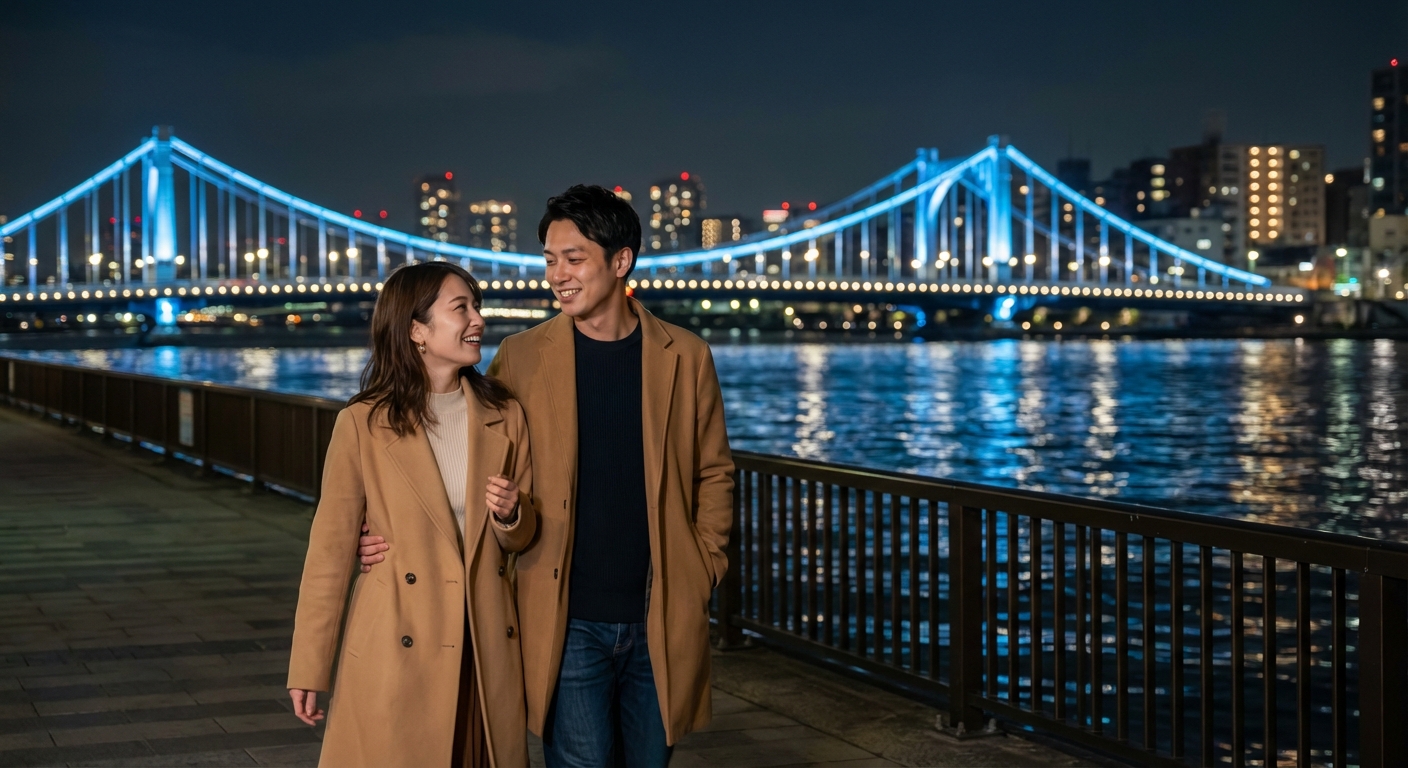 下町情緒と水辺の煌めき。清澄白河から門前仲町へ、二人の距離を縮める記念日散歩