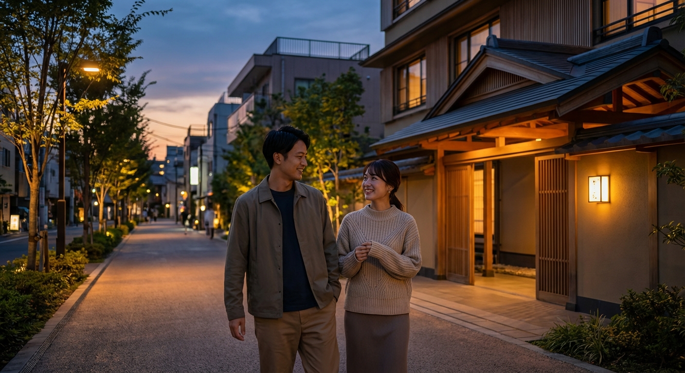 下北沢から世田谷代田へ。夕暮れの街歩きと露天風呂で過ごす、大人の記念日デート