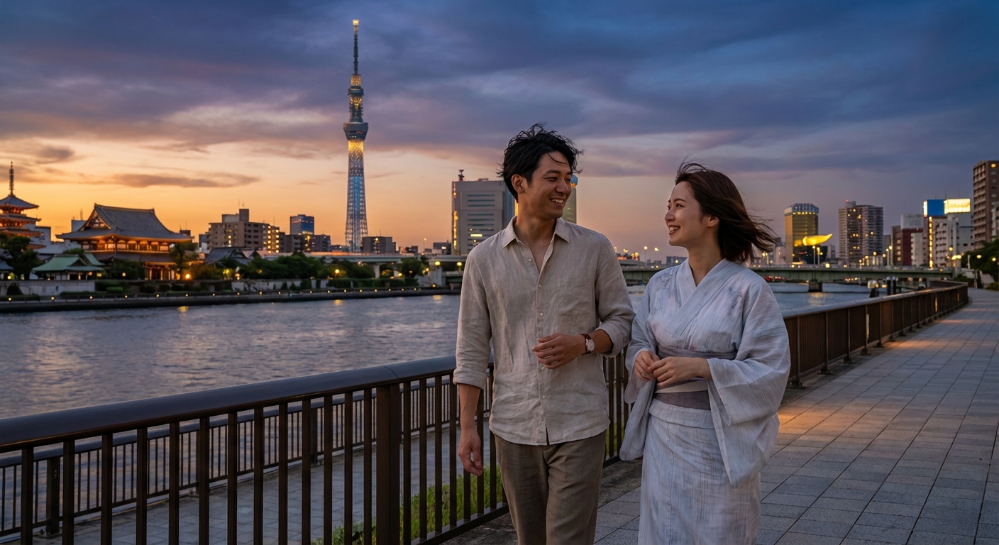 水辺を渡る涼風と夏の景色を愉しむ。浅草からスカイツリーへ繋ぐリバーサイド散歩