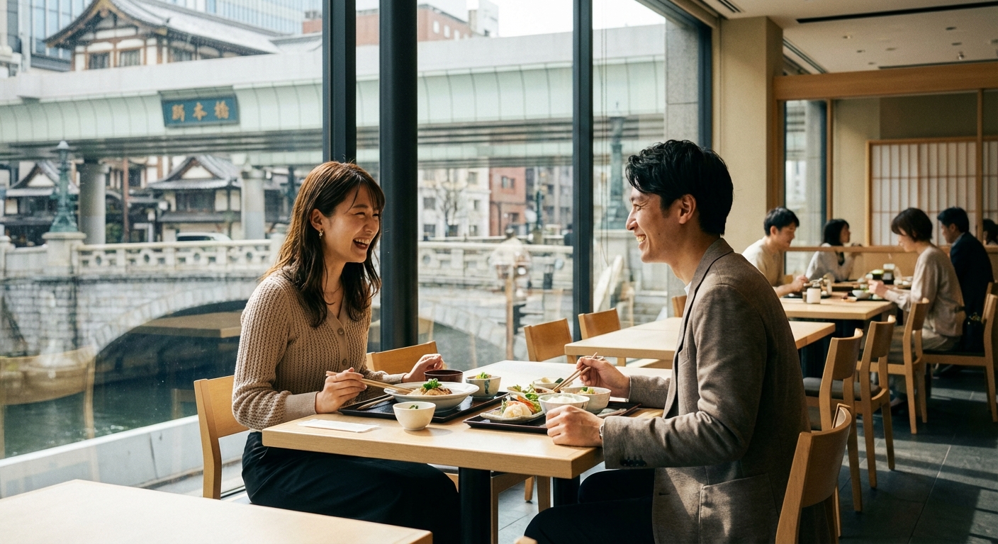 陽光あふれる日本橋で嗜む、歴史と美食が交差する大人の贅沢ランチデート