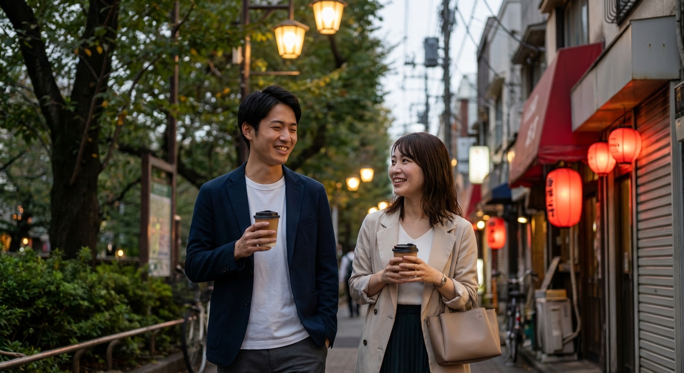 吉祥寺の夕暮れを歩く、背伸びしない公園散歩とはしご酒の等身大デート
