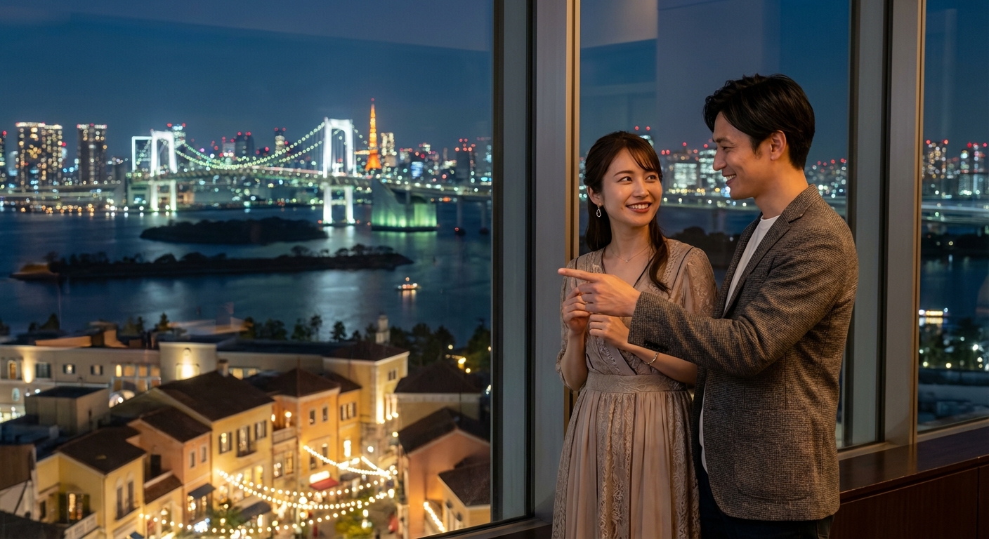 煌めく都市の特等席を巡る。予算を抑えて叶える汐留記念日デート