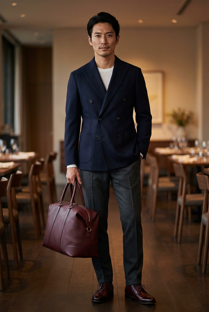 宵闇に溶け込む端正な美学。ミッドナイトネイビーが綴る洗練の英国クラシック